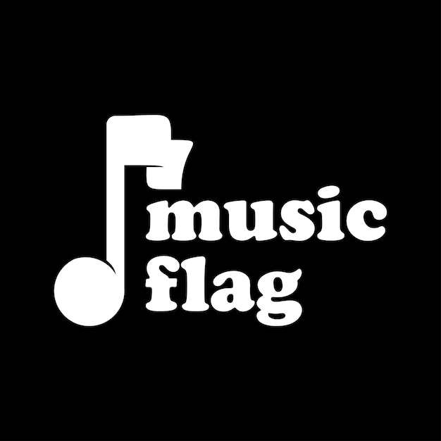 Vector diseño de logotipo de bandera de música