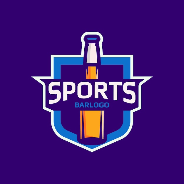 Diseño de logotipo de bar deportivo de diseño plano