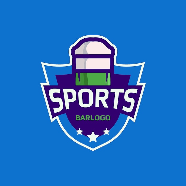 Diseño de logotipo de bar deportivo de diseño plano