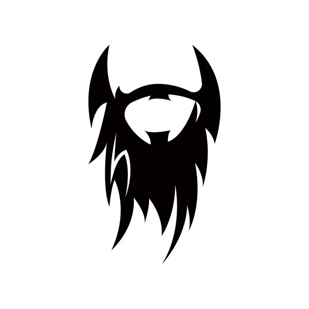 Diseño de logotipo de barba Diseño de estilo de barbería para hombres de vector de cabello de aspecto masculino