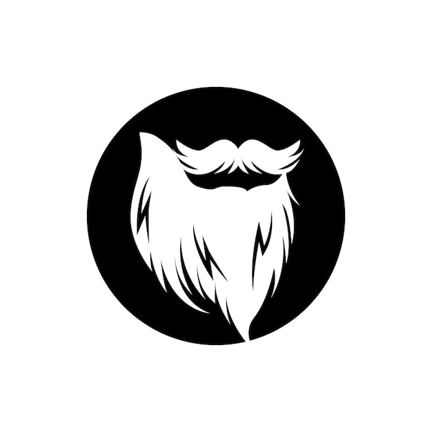 Diseño de logotipo de barba Vector de apariencia facial masculino para la etiqueta de marca de apariencia del cabello de Babershop