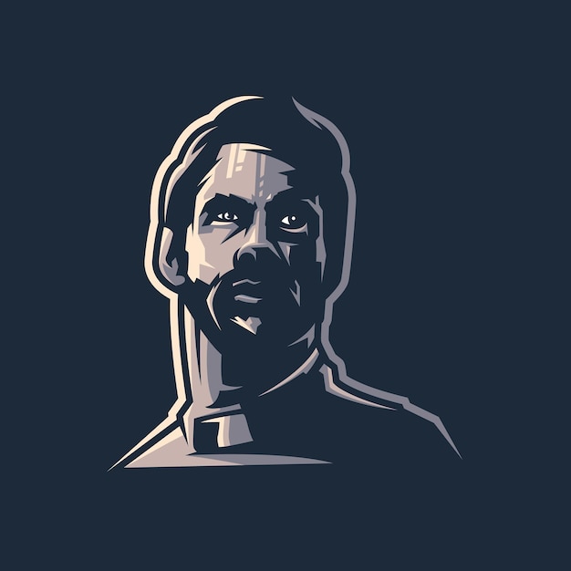 Diseño de logotipo de barba con vector para editar