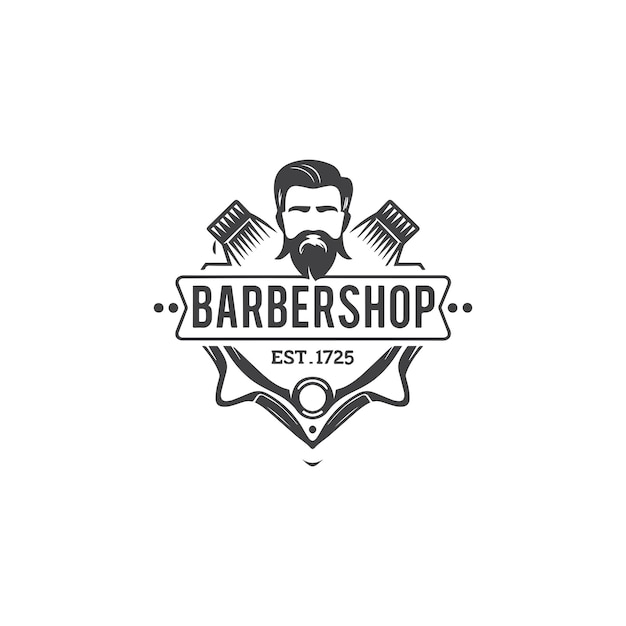 Diseño del logotipo de la barbería retro
