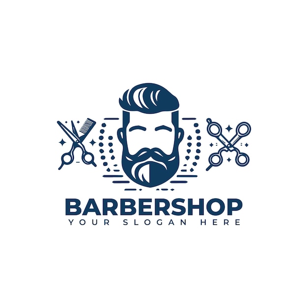 Diseño del logotipo de la barbería retro
