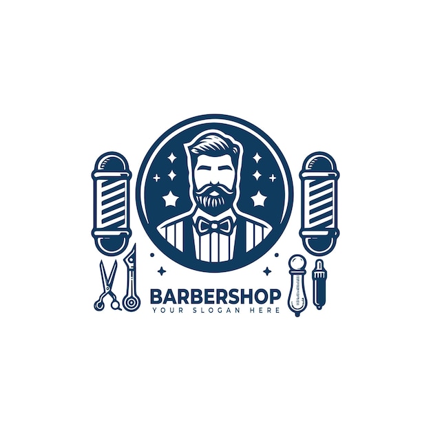 Diseño del logotipo de la barbería retro