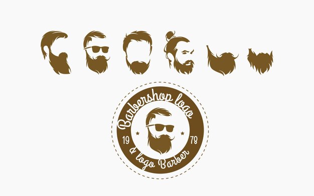 Diseño de logotipo de barbero Vector de diseño de logotipo soportado