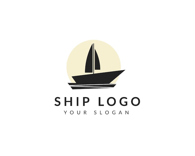 Diseño de logotipo de barco abstracto