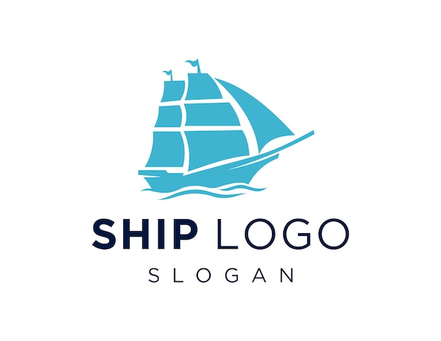 Diseño del logotipo del barco creado utilizando la aplicación Corel Draw 2018 con un fondo blanco