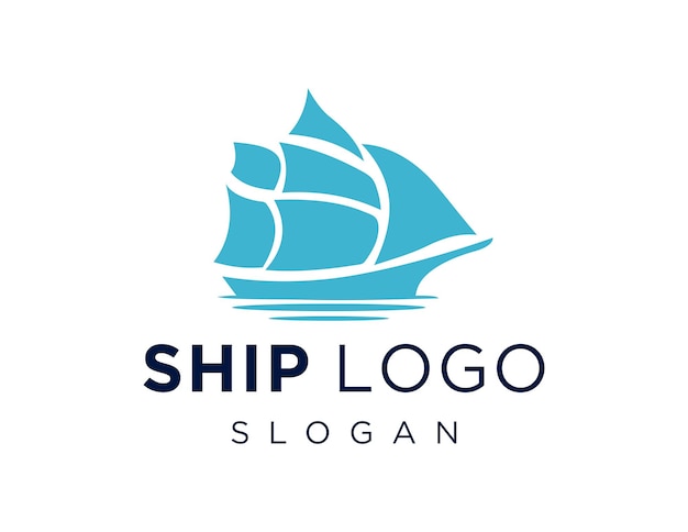 Diseño del logotipo del barco creado utilizando la aplicación corel draw 2018 con un fondo blanco