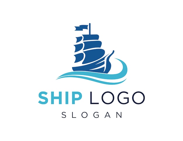 Diseño del logotipo del barco creado utilizando la aplicación corel draw 2018 con un fondo blanco