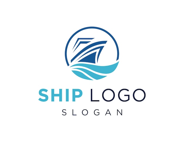 Vector diseño del logotipo del barco creado utilizando la aplicación corel draw 2018 con un fondo blanco