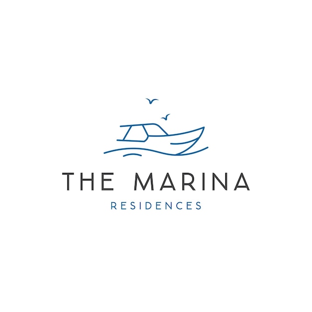 Diseño del logotipo del barco mínimo