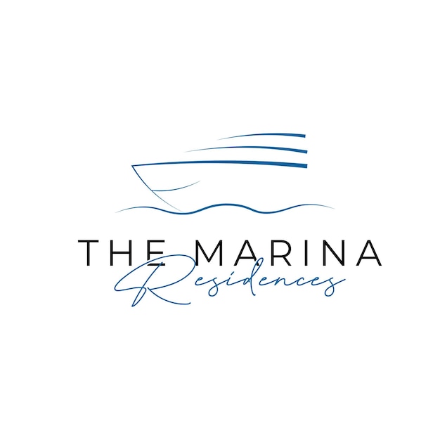 Diseño del logotipo del barco mínimo