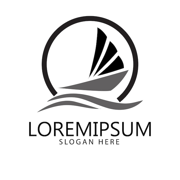 diseño de logotipo de barco