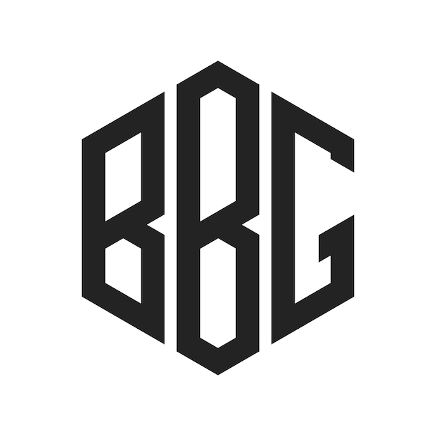 Diseño del logotipo de BBG Letra inicial BBG Monograma Logotipo con forma de hexágono