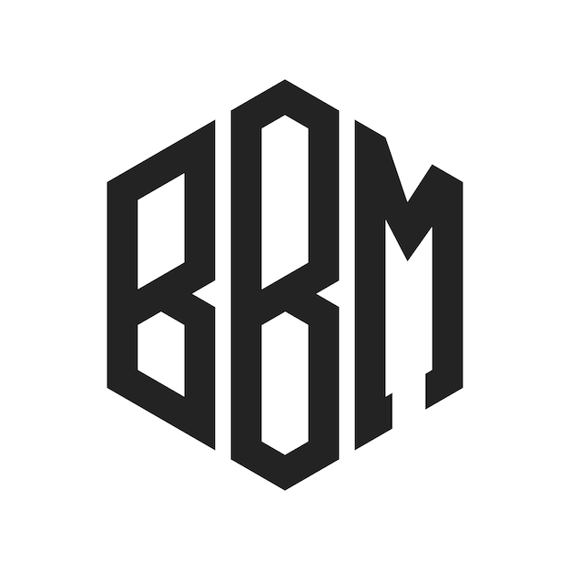 Diseño del logotipo de BBM Letra inicial BBM Monograma Logotipo con forma de hexágono