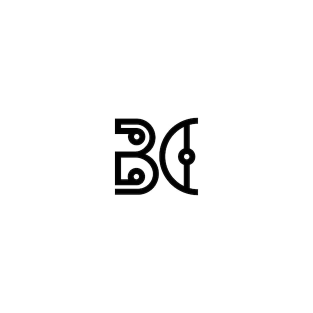 El diseño del logotipo BC monograma letra texto nombre símbolo monocromático logotipo alfabeto carácter simple logotipo