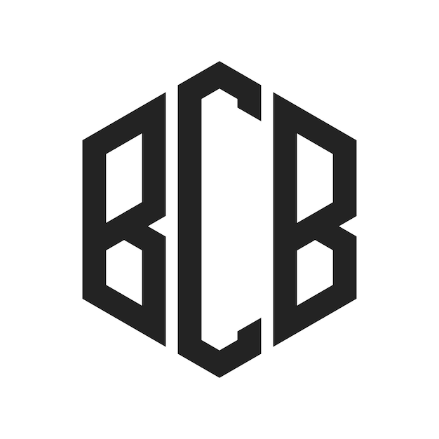 Diseño del logotipo BCB Letra inicial BCB Monograma Logotipo con forma de hexágono