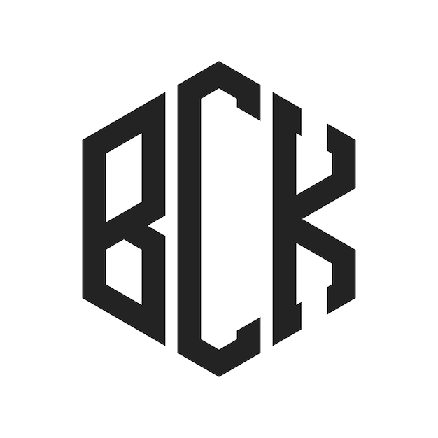 Diseño del logotipo BCK Letra inicial BCK Monograma Logotipo con forma de hexágono