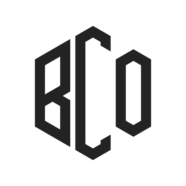 Diseño del logotipo de BCO Letra inicial BCO Monograma Logotipo con forma de hexágono
