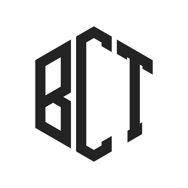 Diseño del logotipo BCT Letra inicial BCT Monograma Logotipo con forma de hexágono