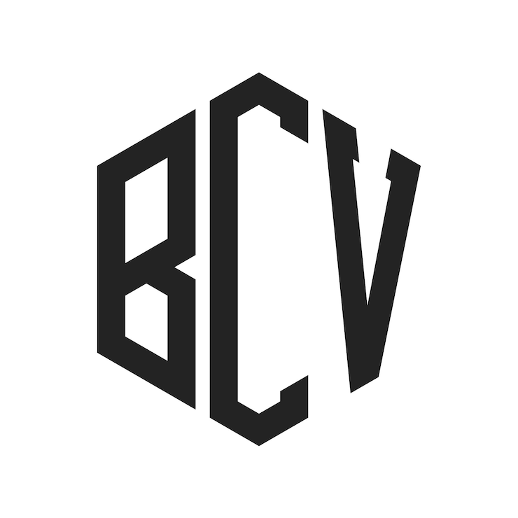 Vector diseño del logotipo bcv letra inicial bcv monograma logotipo con forma de hexágono