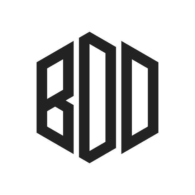 Diseño del logotipo de BDD Letra inicial BDD Monograma Logotipo con forma de hexágono