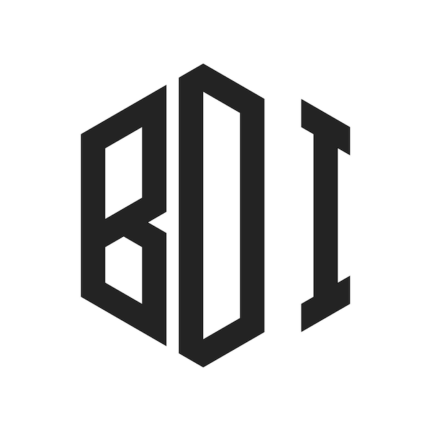 Diseño del logotipo BDI Letra inicial BDI Monograma Logotipo con forma de hexágono