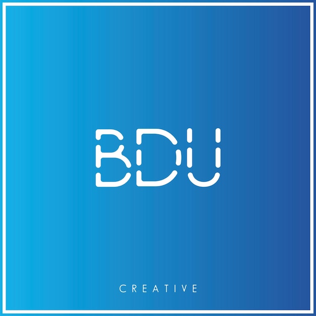 El diseño del logotipo de BDU Creative Vector Latter Minimal Latter Logo Premium Vector Ilustración Monograma