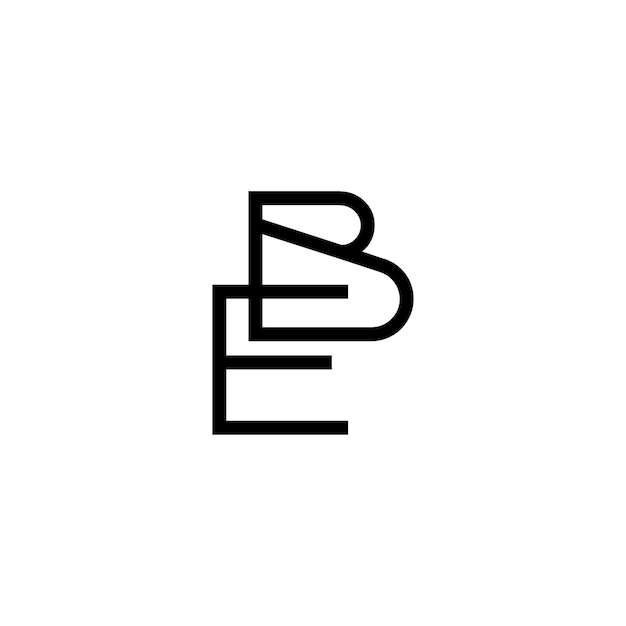 El diseño del logotipo BE monograma letra texto nombre símbolo monocromático logotipo alfabeto carácter logotipo simple