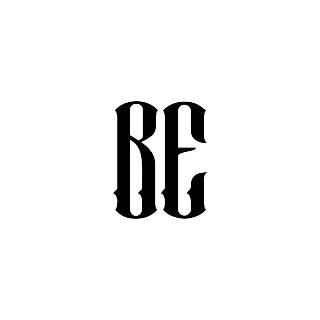 El diseño del logotipo BE monograma letra texto nombre símbolo monocromático logotipo alfabeto carácter logotipo simple