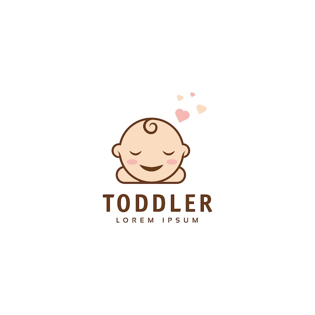 Diseño del logotipo del bebé durmiente lindo Inspiración del bebé dormido logotipo de la mascota del bebé sueño dulce ilustración del bebé