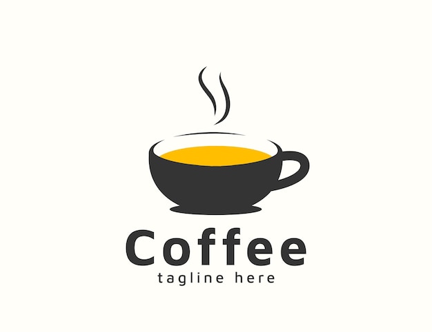 Diseño de logotipo de bebida de café caliente