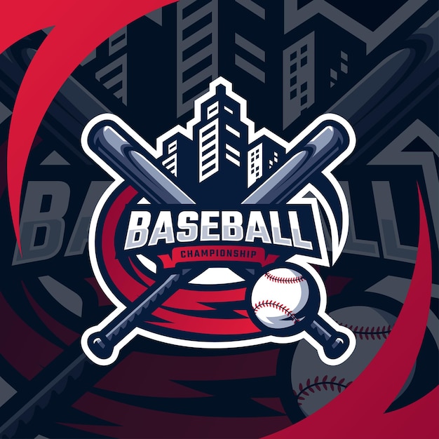 Diseño de logotipo de béisbol vector premium