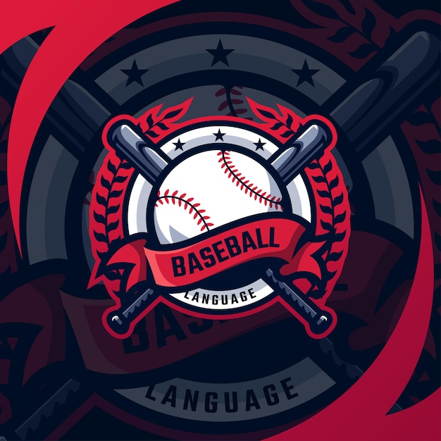 Diseño de logotipo de béisbol vector premium