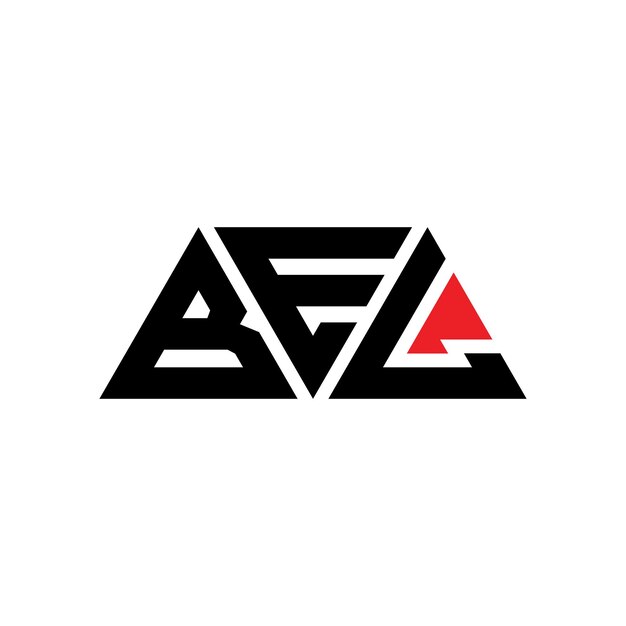 Diseño de logotipo de BEL con letras triangulares en forma de triángulo BEL diseño de logotipo triangular con monograma BEL triángulo vectorial BEL plantilla de logotipo con color rojo BEL logo triangular Simple Elegante y lujoso Logotipo BEL