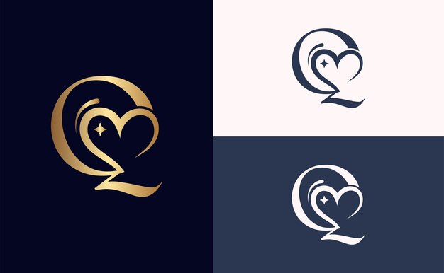 diseño de logotipo de belleza amor spa masaje letra Q