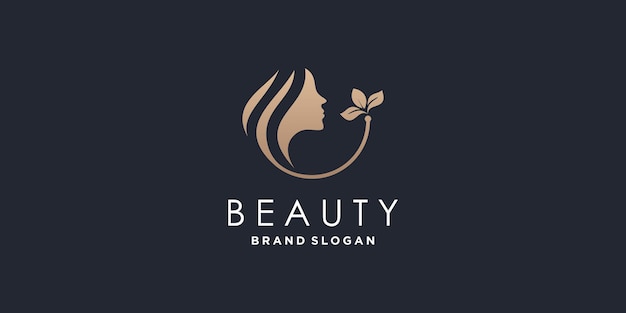 Diseño de logotipo de belleza con concepto abstracto creativo Vector Premium