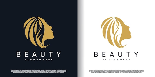 Diseño de logotipo de belleza con concepto creativo vector premium