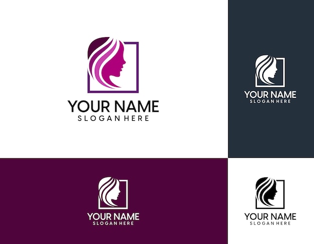 Diseño de logotipo de belleza y cosmética Logotipo de vector de hojas abstractas Plantilla de logotipo floral