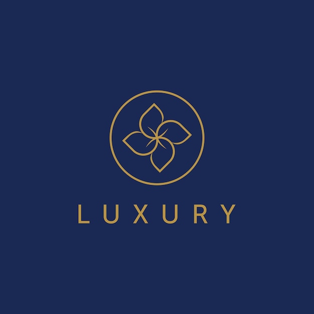Diseño de logotipo de belleza de línea de lujo