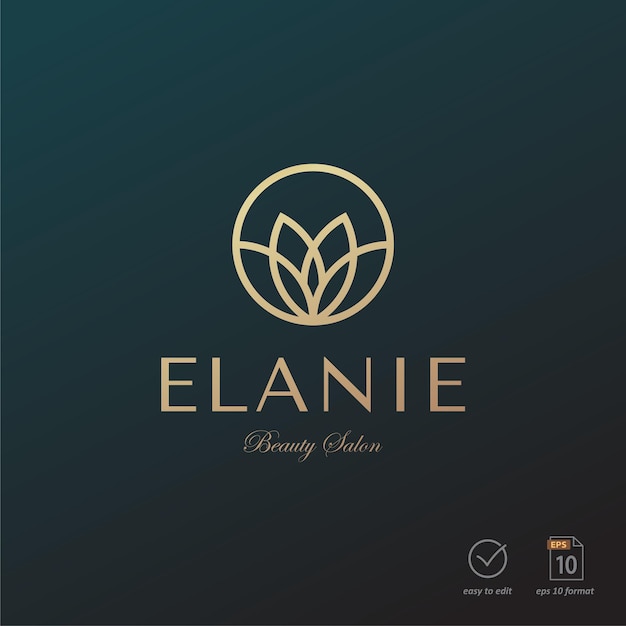 Diseño de logotipo de belleza de lujo.