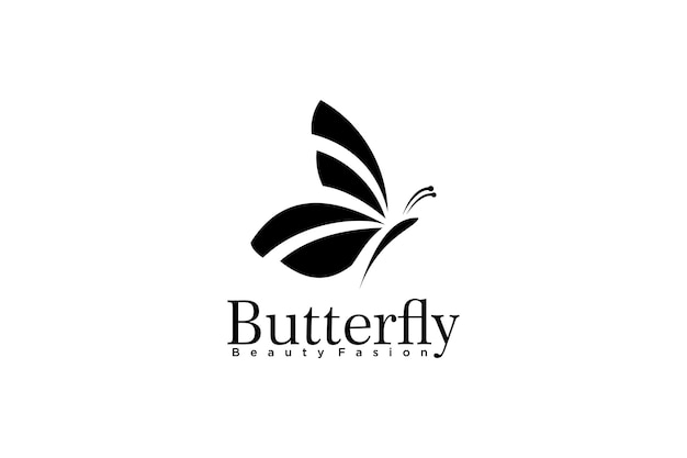 diseño de logotipo de belleza de mariposa concepto único vector premium