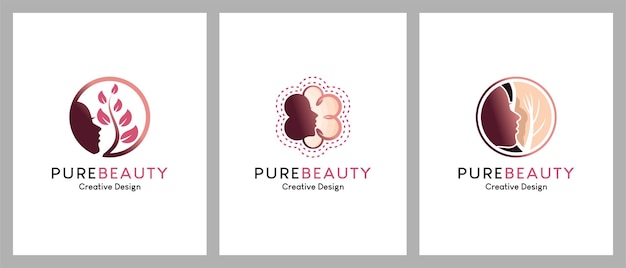 Diseño de logotipo de belleza pura con concepto creativo.