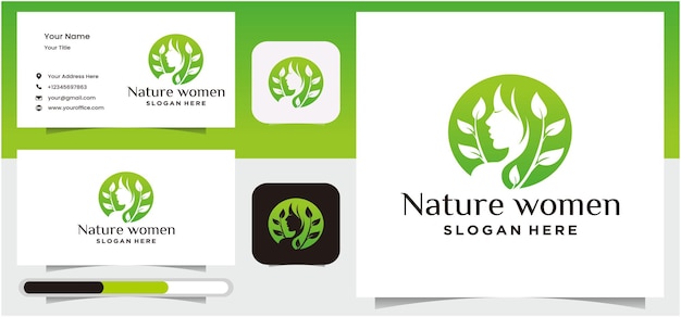 Diseño de logotipo de belleza pura con concepto natural de logotipo de belleza pura de arte de hoja
