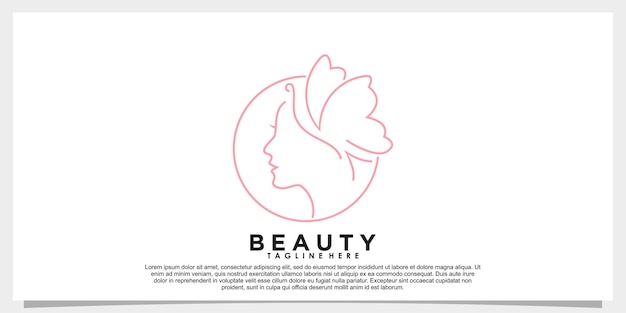 Diseño de logotipo de belleza para salón de belleza con vector premium de concepto único