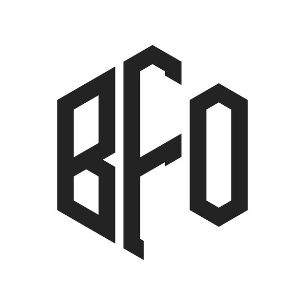 Diseño del logotipo BFO Letra inicial BFO Monograma Logotipo con forma de hexágono