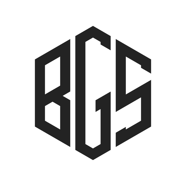 Diseño del logotipo de BGS Letra inicial BGS Monograma Logotipo con forma de hexágono