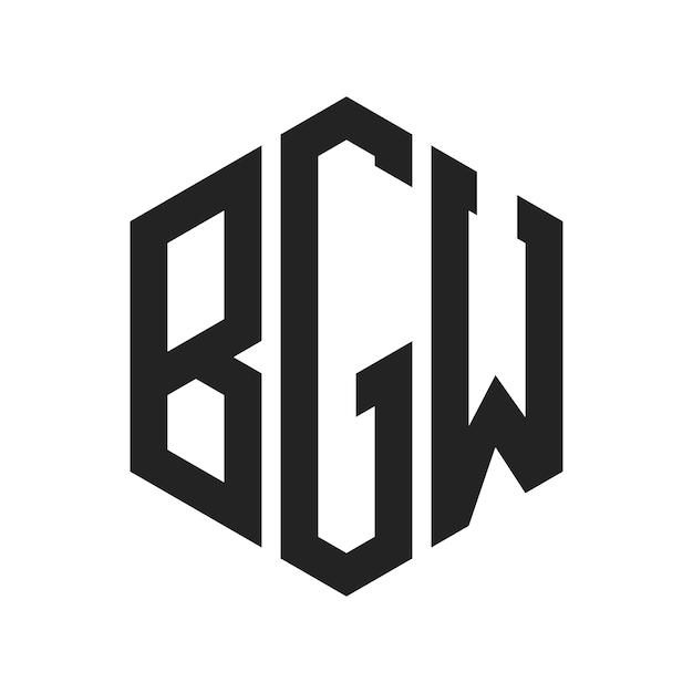 Diseño del logotipo de BGW Letra inicial BGW Monograma Logotipo con forma de hexágono