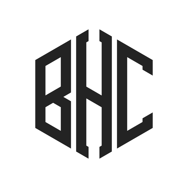 Diseño del logotipo de BHC Letra inicial BHC Monograma Logotipo con forma de hexágono